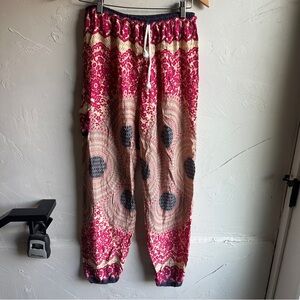 Boho Mandala Harem Cotton Jogger Pants Festival Y2K Hippie Chic Sz S/M